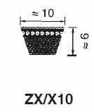 Courroie ZX39(Li=1000)