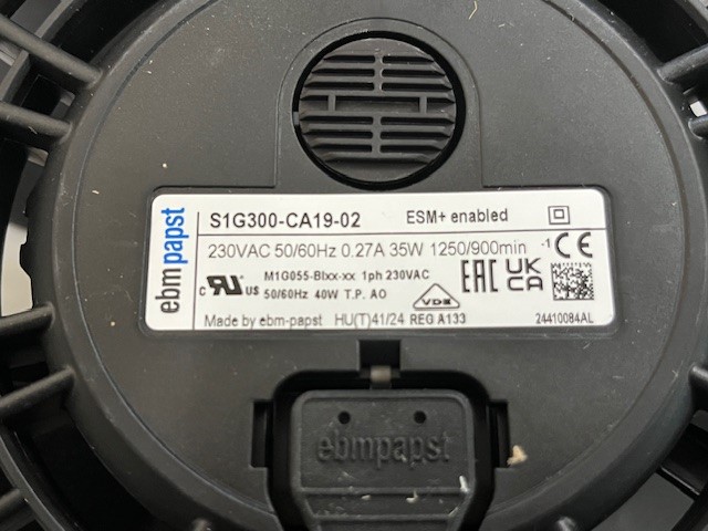 Ventilateur hélicoïdal EBM S1G300-CA19-02 - Récupel incluse