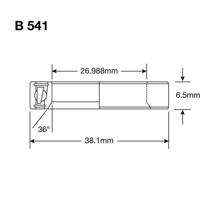 Roulement Enduro B 541 SS - 440c Stainless (Angular Contact) - 1 1/16''x1,5''x9/32''