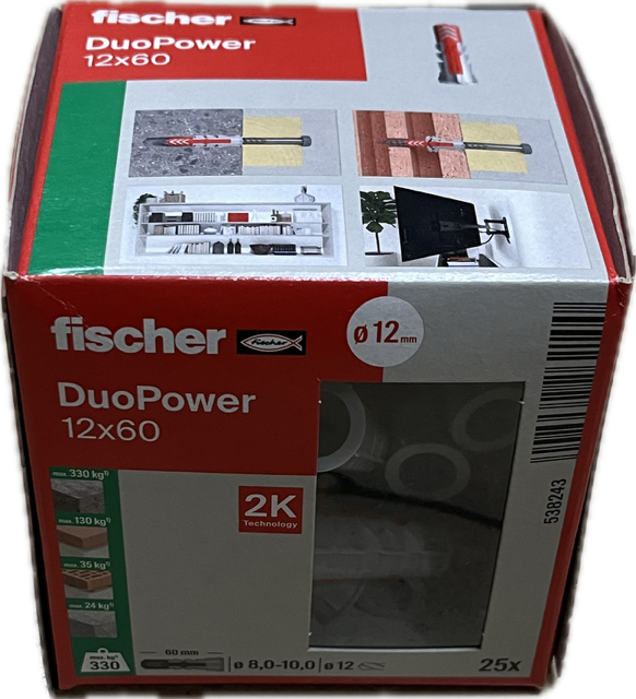 Chevilles DuoPower 12x60 boîte 25pc