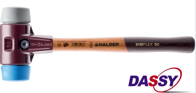 Maillet SIMPLEX à boitier en Zinc moulé manche bois diam 40 TPE Medium / TPE soft
