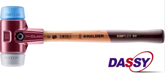 Maillet SIMPLEX à boitier en Zinc moulé manche bois diam 50 TPE Medium / TPE soft