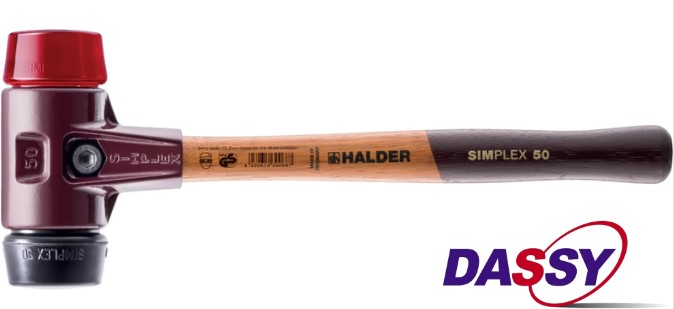 Maillet SIMPLEX à boitier en Zinc moulé manche bois diam 40 Caoutchouc / Plastic