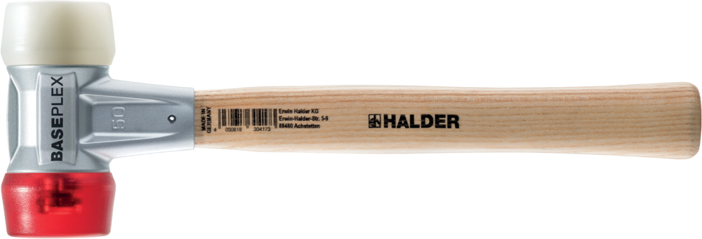BASEPLEX-Marteau à boîtier en Zinc moulé et manche bois diam 50 Nylon / Acetate de cellulose