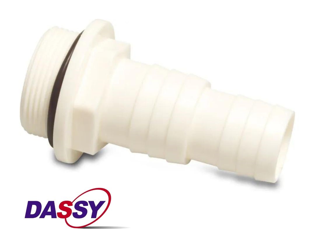 Embout de tuyau ABS 1 1/2" x 32-38mm filetâge mâle x embout 10bar blanc