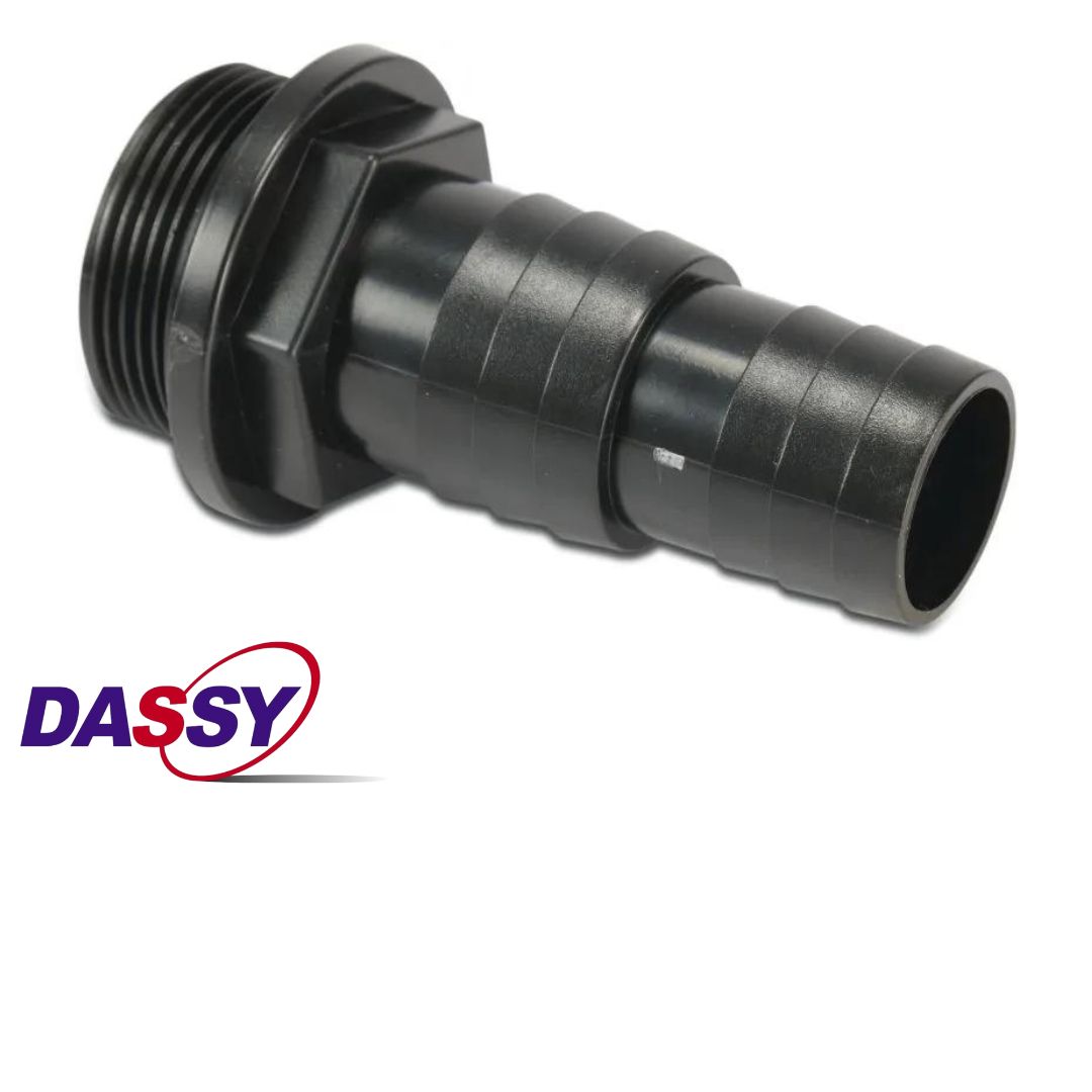 Embout de tuyau ABS 1 1/2" x 32-38mm filetâge mâle x embout avec O-ring noir