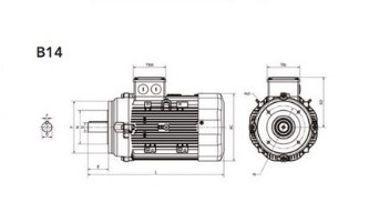 Moteur  SPL 80M2C  0,75KW   3000 min-1  230/400V  B14