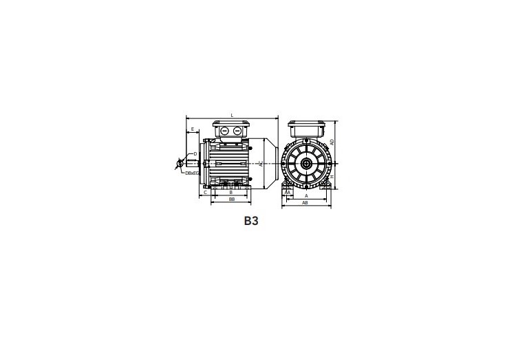 Moteur  ST3-100L8  0,75KW   750 min-1  230/400V  B3