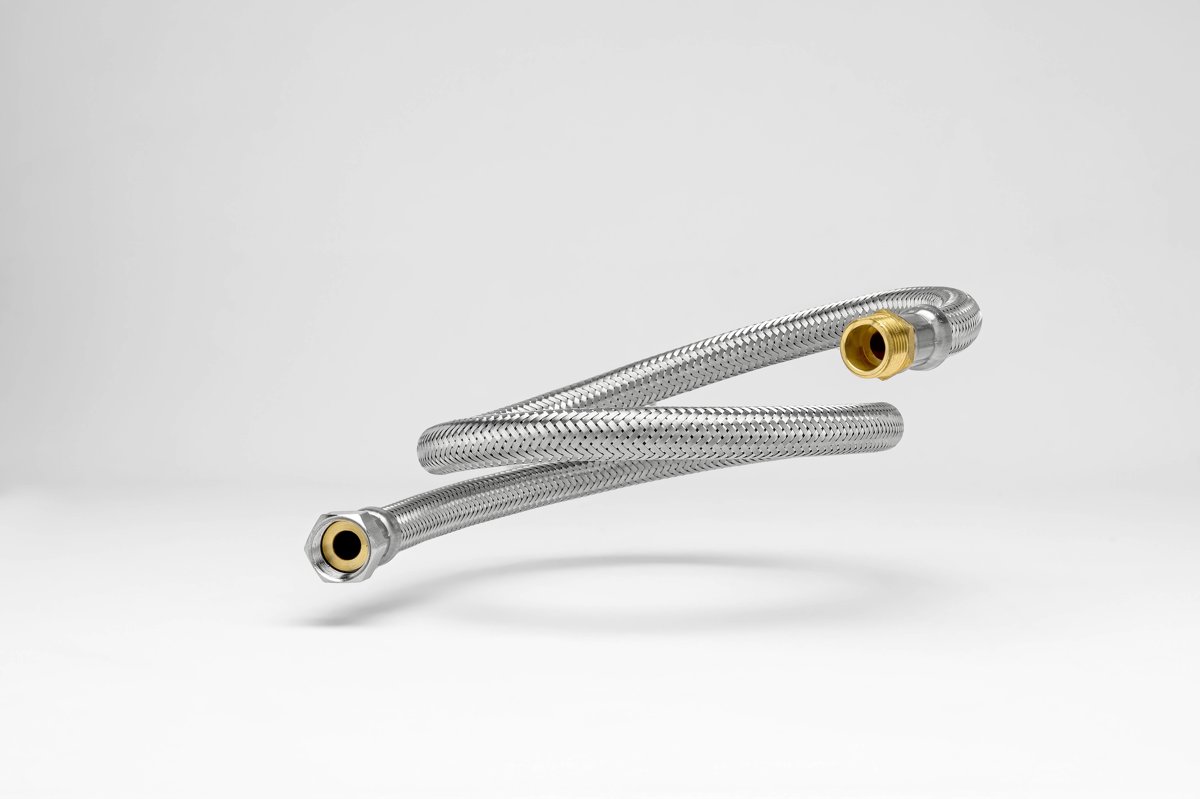 Flexible inox DN25 1"MF 1000mm douille laiton