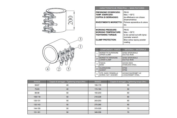Manchon de réparation long - 88-98 -   L:  200mm